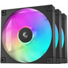 Ventole per case Deepcool fd14 argb (nere, 3 pezzi, 140 x 140 x 25 mm, pwm)