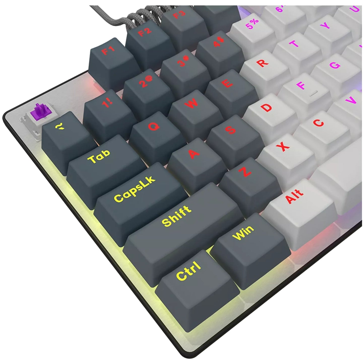 Lorgar azar 514tkl, teclado para juegos (blanco, diseño estadounidense, logar dream, tkl, rgb)