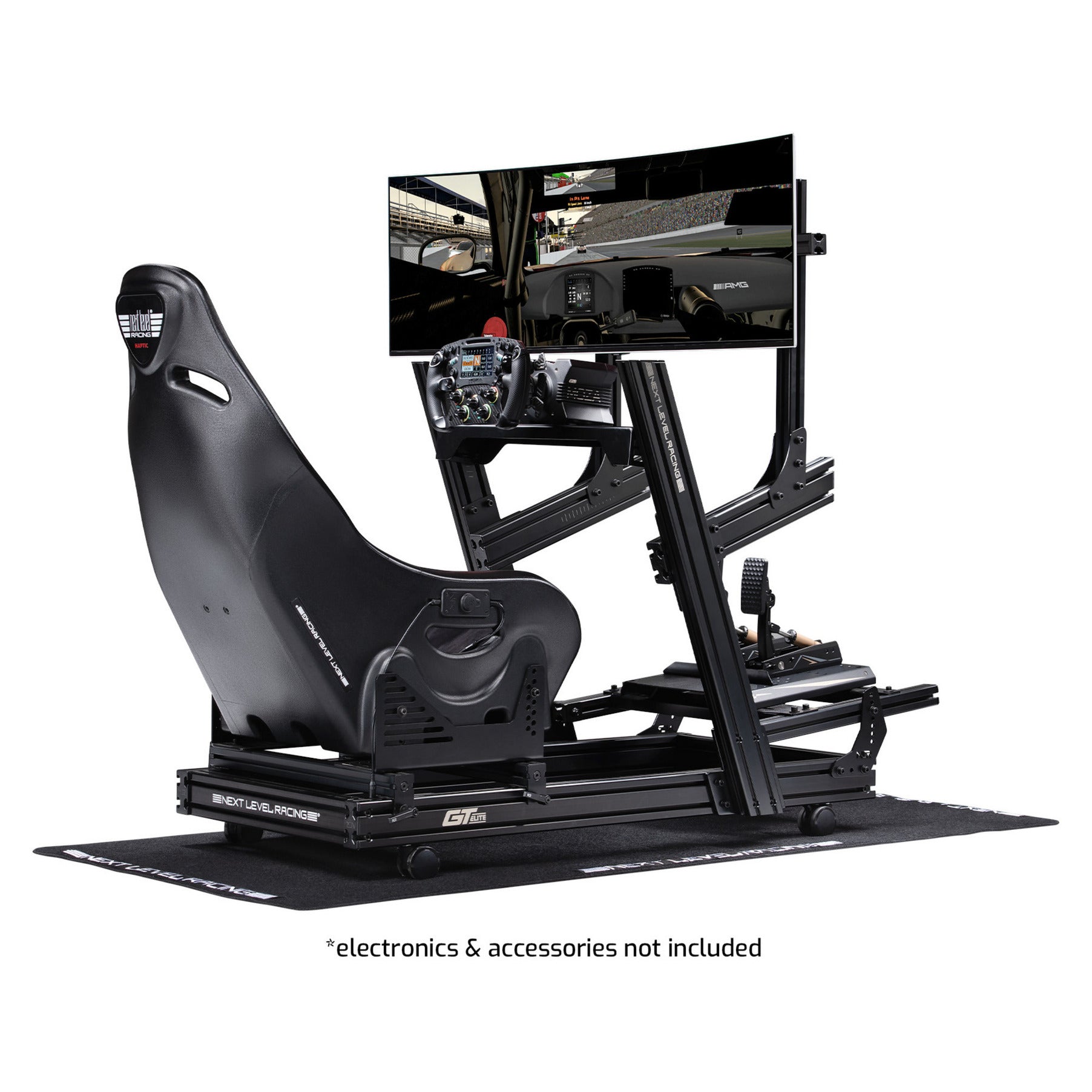 Silla de carreras con simulación de retroalimentación háptica es1 de Next Level Racing (negra)