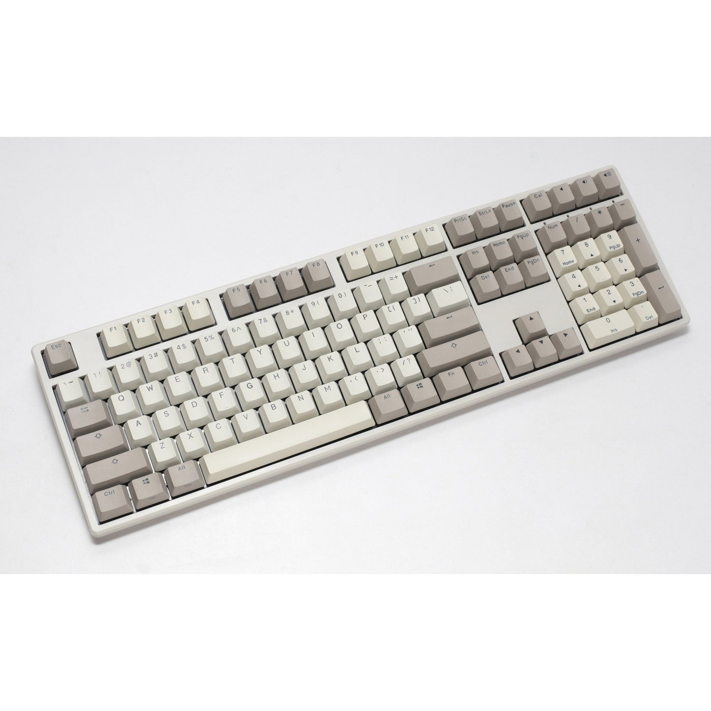 Ducky origin vintage mechanisch toetsenbord (grijs, us lay-out (qwerty), cherry mx silent red, 100%, hot swap, pbt double-shot keycaps)