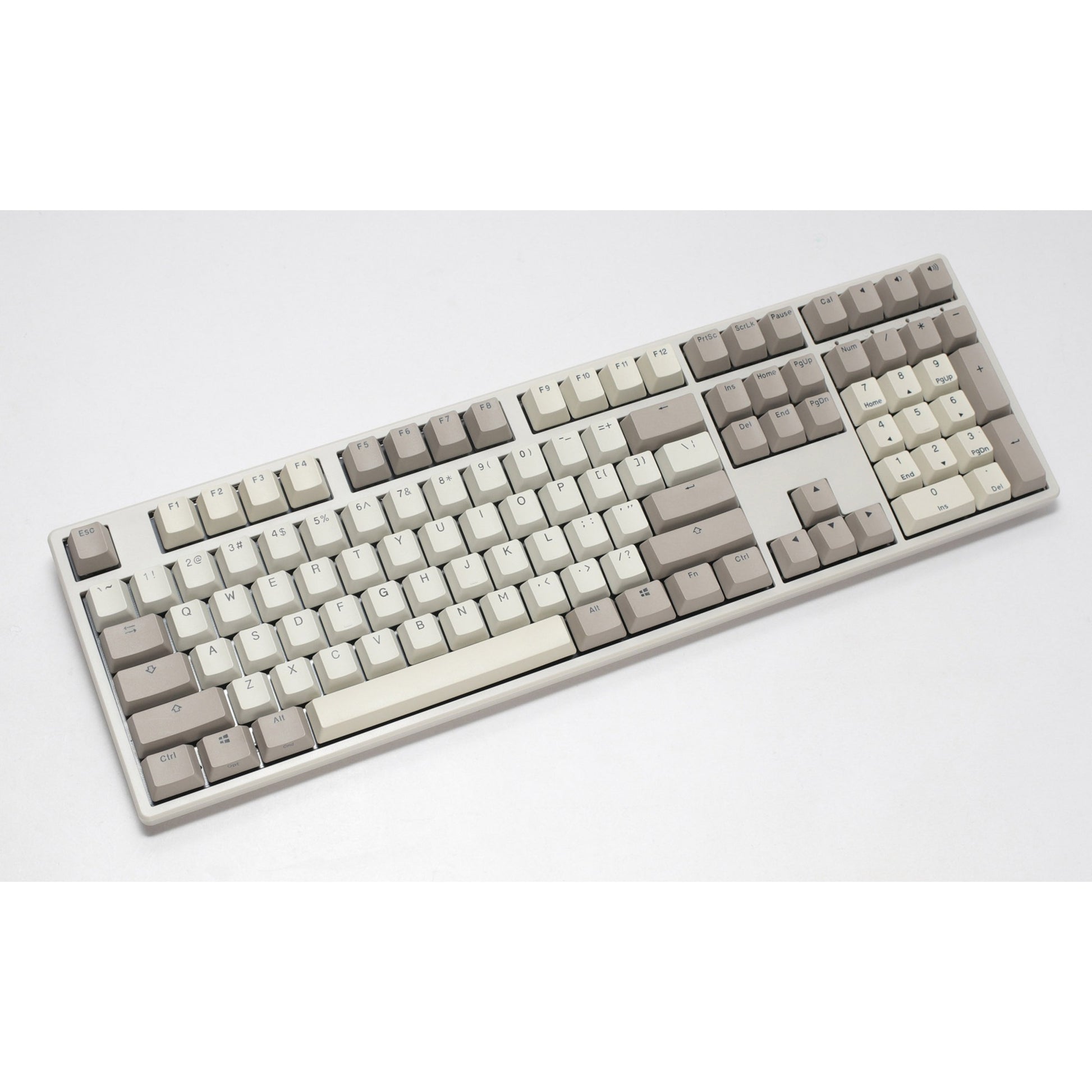 Ducky origin vintage mechanisch toetsenbord (grijs, us lay-out (qwerty), cherry mx brown, 100%, hot swap, pbt double-shot keycaps)