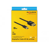 Delock mini displayport naar displayport kabel (zwart, 2 meter, 8k 60 hz ) - afbeelding 2