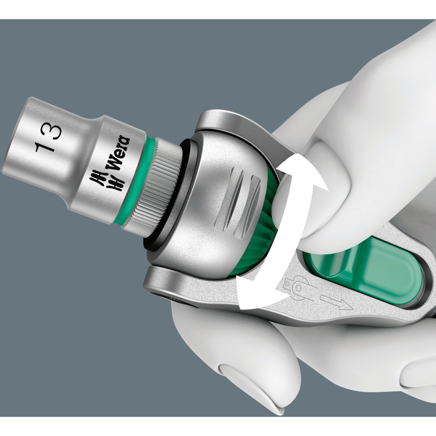 Wera 8100 sa 4 zyklop speed ratelset, 1 4 gereedschapsset (zwart groen, 41-delig, speedratel met draaibare kop)