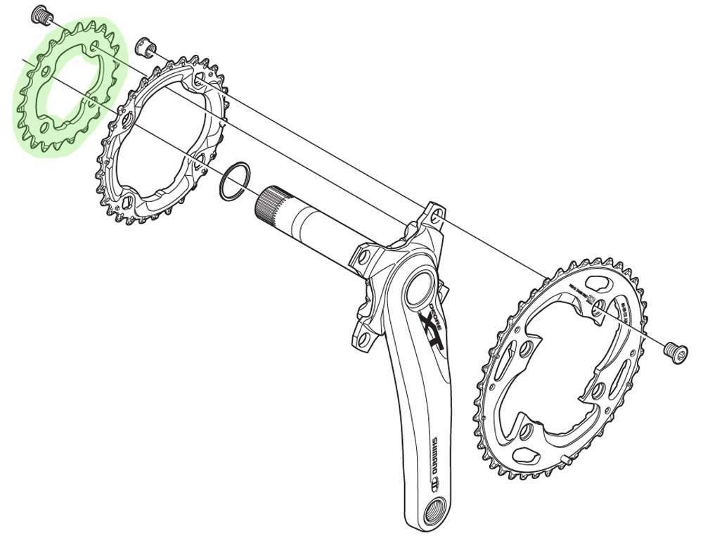 Shimano Chain Top XT 10V 4- ARM FCM-780 Y1MM24000 24T