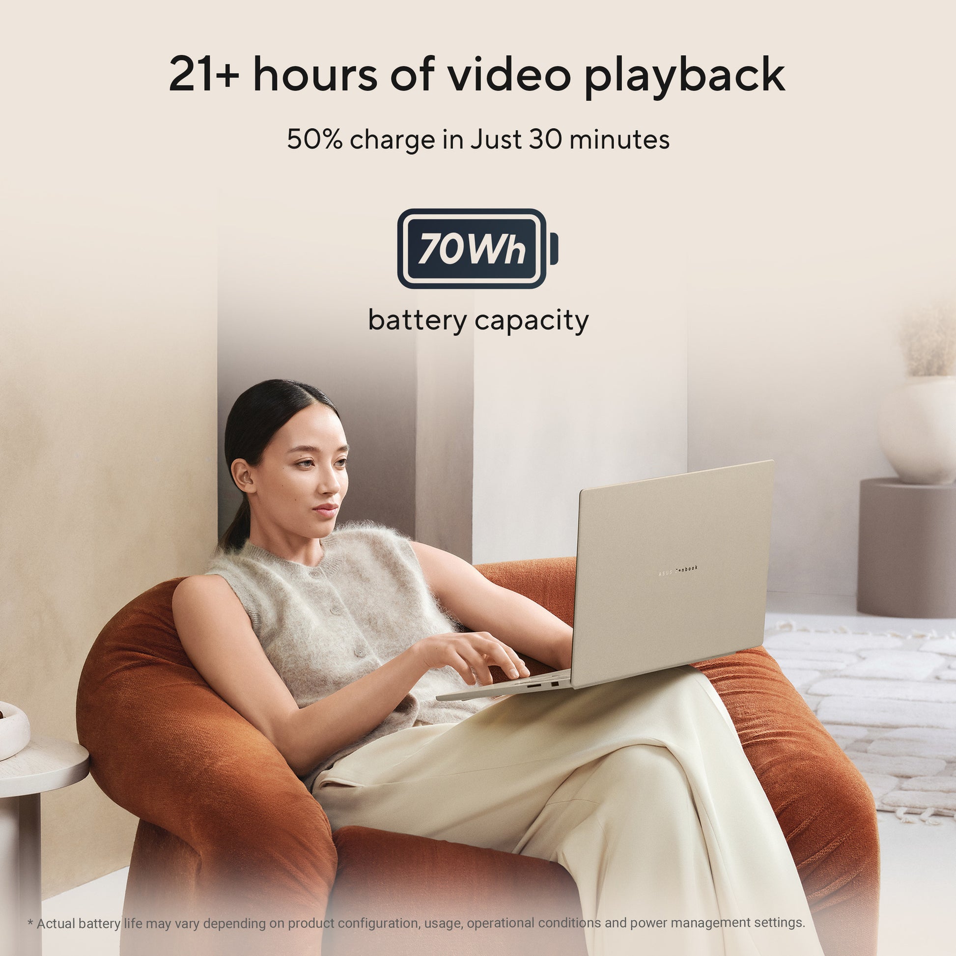 Portátil Asus zenbook a16 ux3607oa-sq013w 16 copiloto+ (beige | snapdragon x2e-94-100 | qualcomm adreno | 48 GB | 1 TB SSD | OLED)