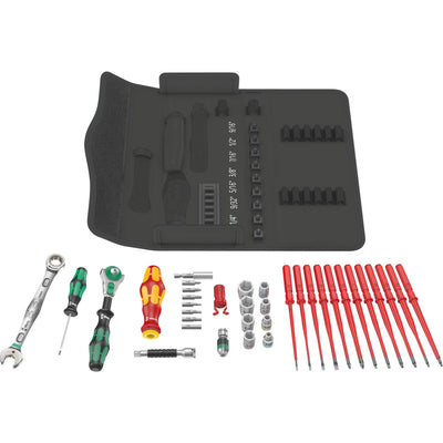 Wera kraftform kompakt w imperial 1 gereedschapsset (zwart, incl. zyklop speed ratel met draaibare kop, 1 4 )