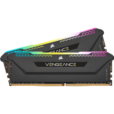 Corsair 16 gb ddr4-3200 (2x 8 gb) kit werkgeheugen (zwart, cmh16gx4m2e3200c16, vengeance rgb pro sl, xmp 2.0)