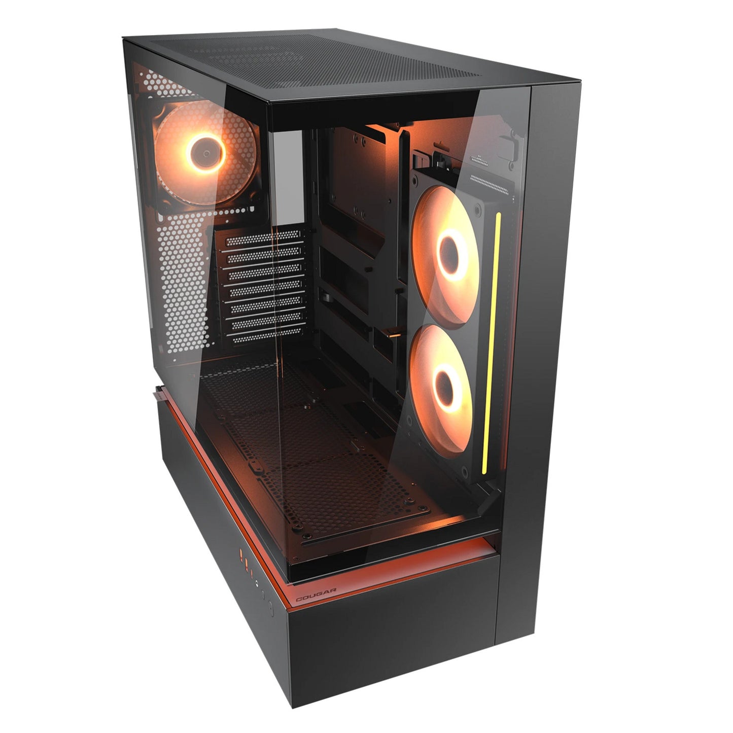 Custodia midi tower Cougar cfv235 (nero | 2x USB-A | 1x USB-C | RGB | vetro temperato)