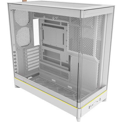 Montech HS02 midi tower housing (white | 2x USB-A | 1x USB-C | RGB | tempered glass)