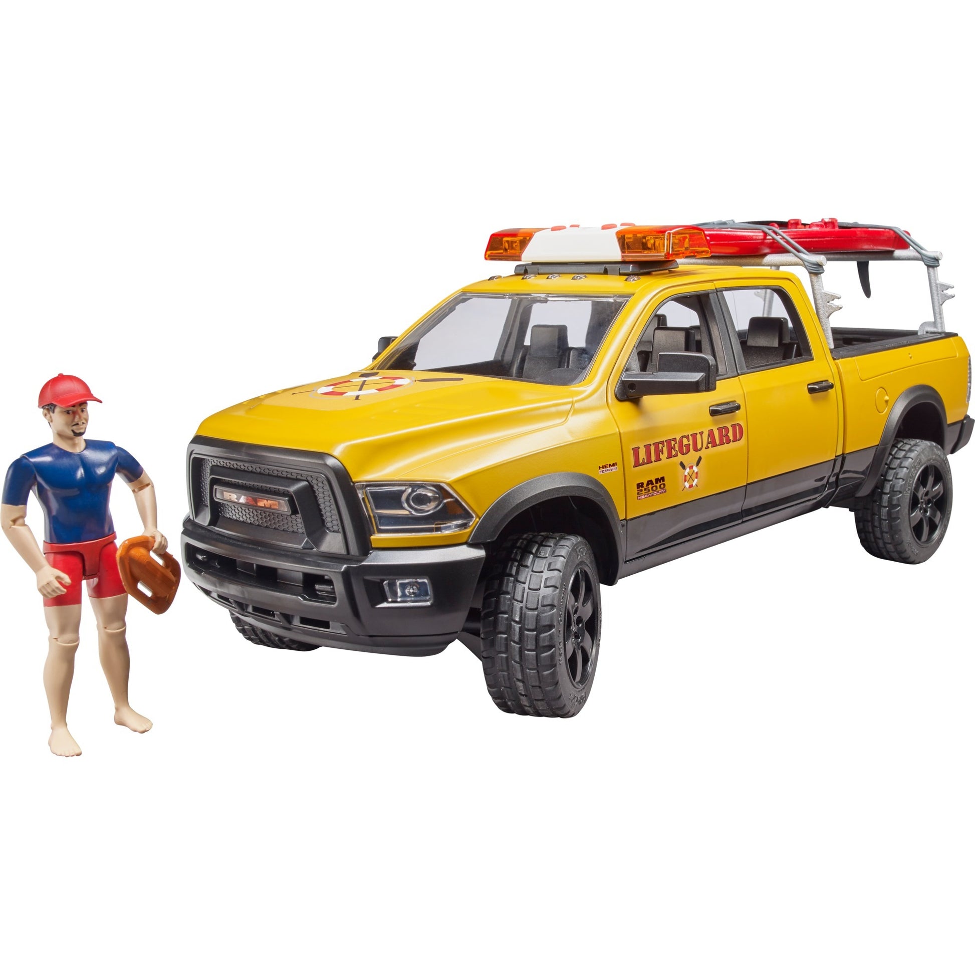 Bruder Dodge Ram 2500 Rescate Brigade Car con salvavidas