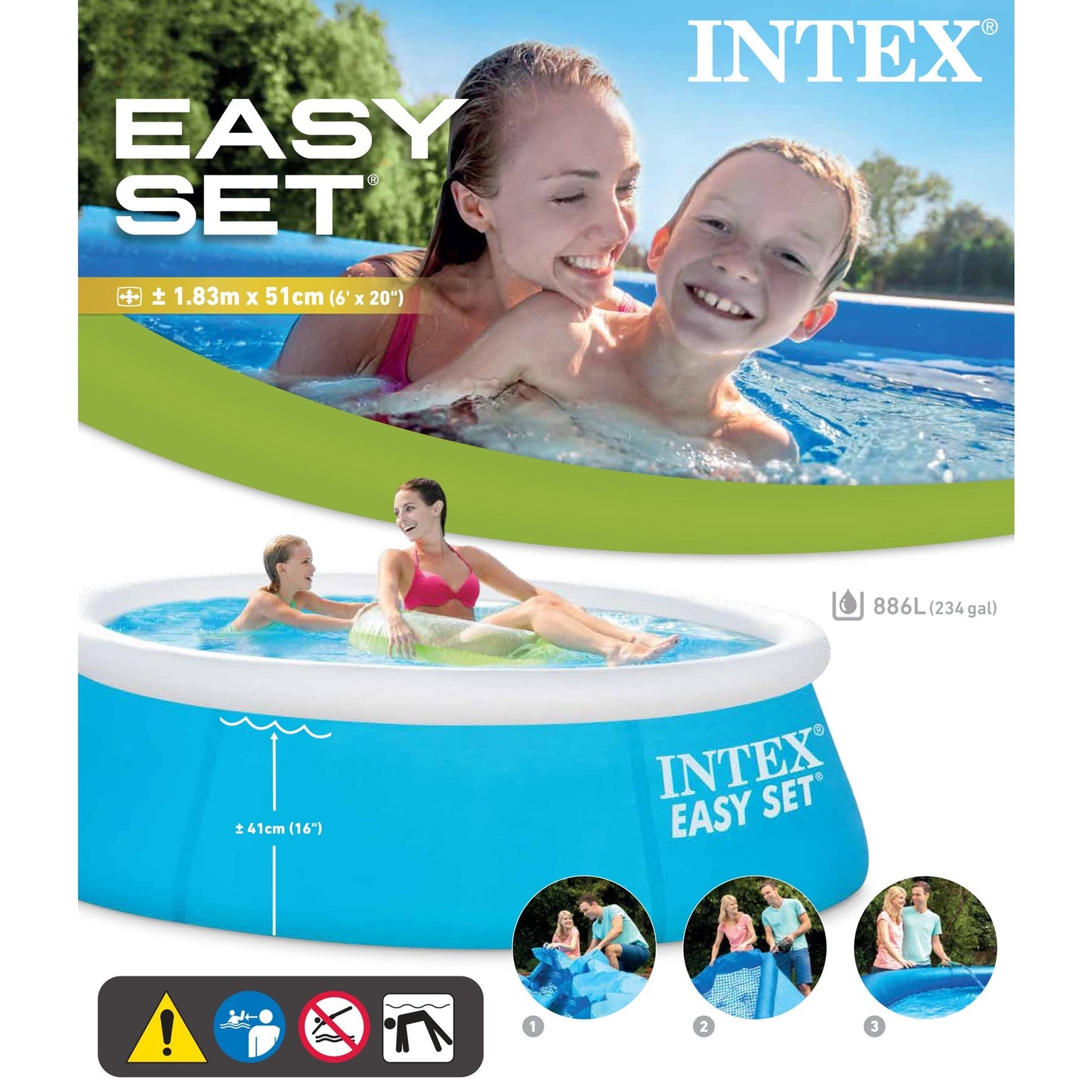 Piscina inflable 28101NP set fácil 183 x 51 cm azul