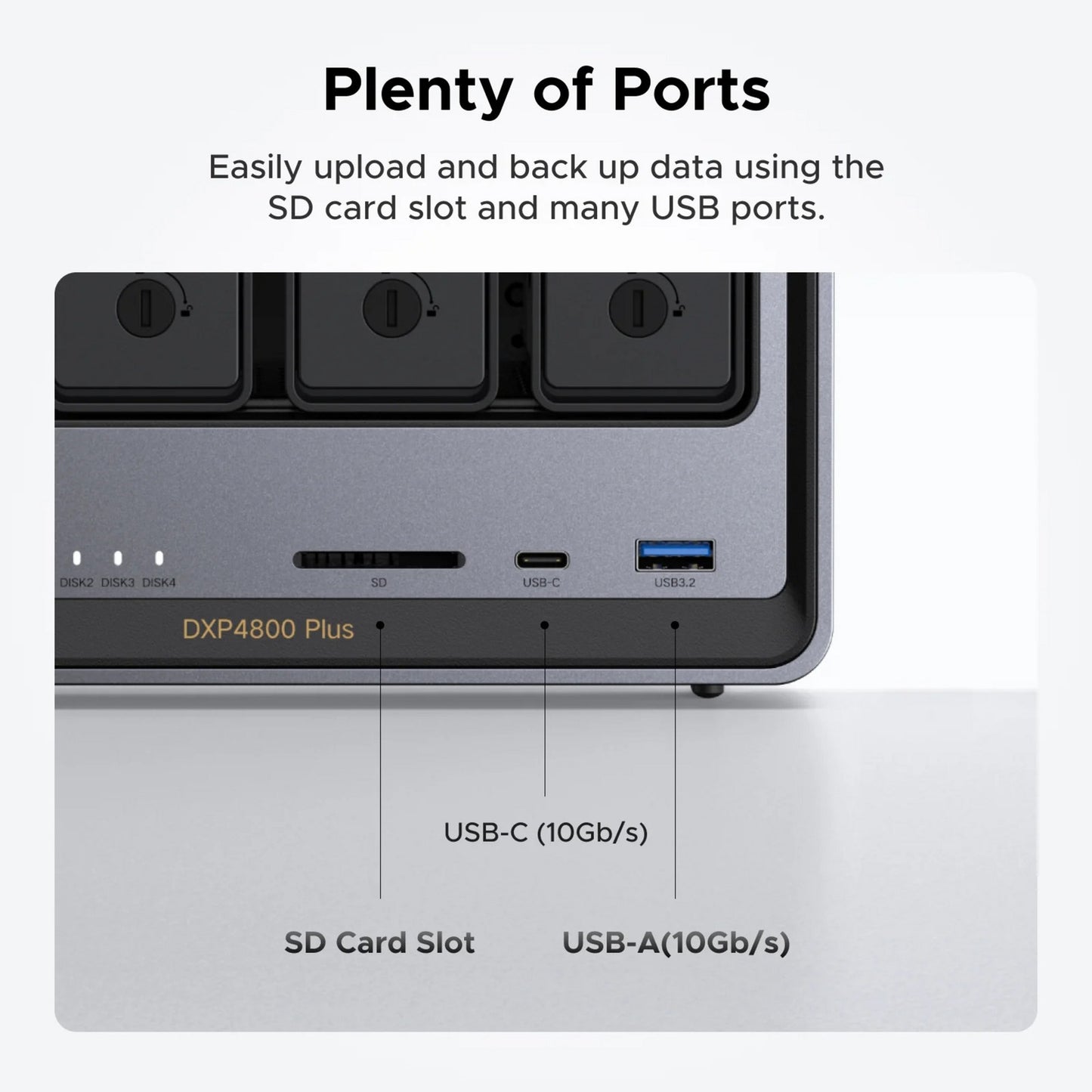 Ugreen nasync dxp4800 plus (grigio, 1x 2,5 GBe, 1x 10 GBE, HDMI, USB-C)