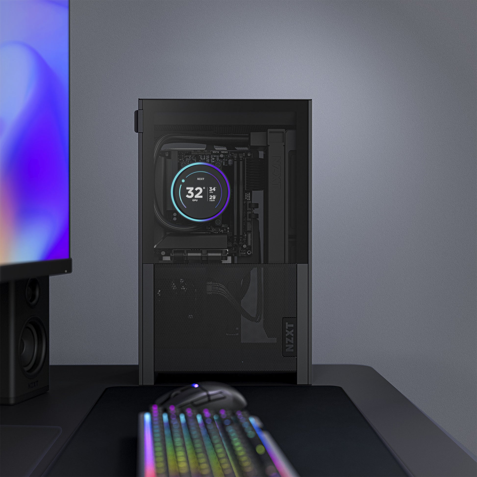 Custodia mini tower Nzxt h2 flow (nero | 2x USB-A | 1x USB-C | vetro temperato)