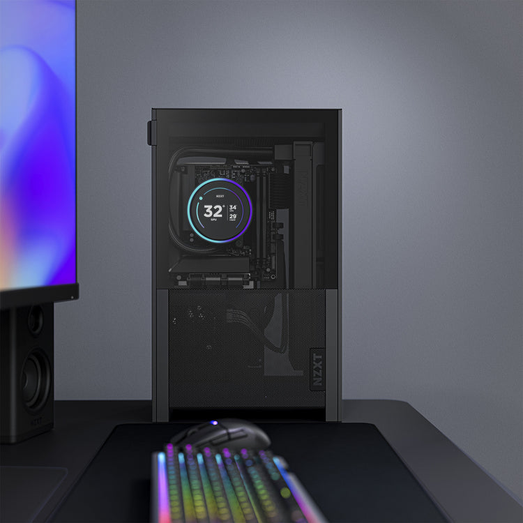 Nzxt h2 flow mini tower behuizing (zwart | 2x usb-a | 1x usb-c | tempered glass)