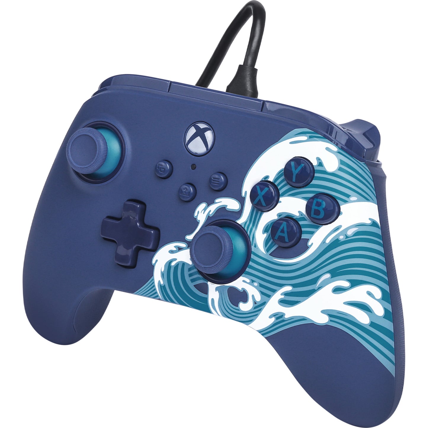 Controller Powera Advantage con cavo per xbox serie x|s - onda d'acqua (blu azzurro, xbox serie x|s, xbox one, PC)