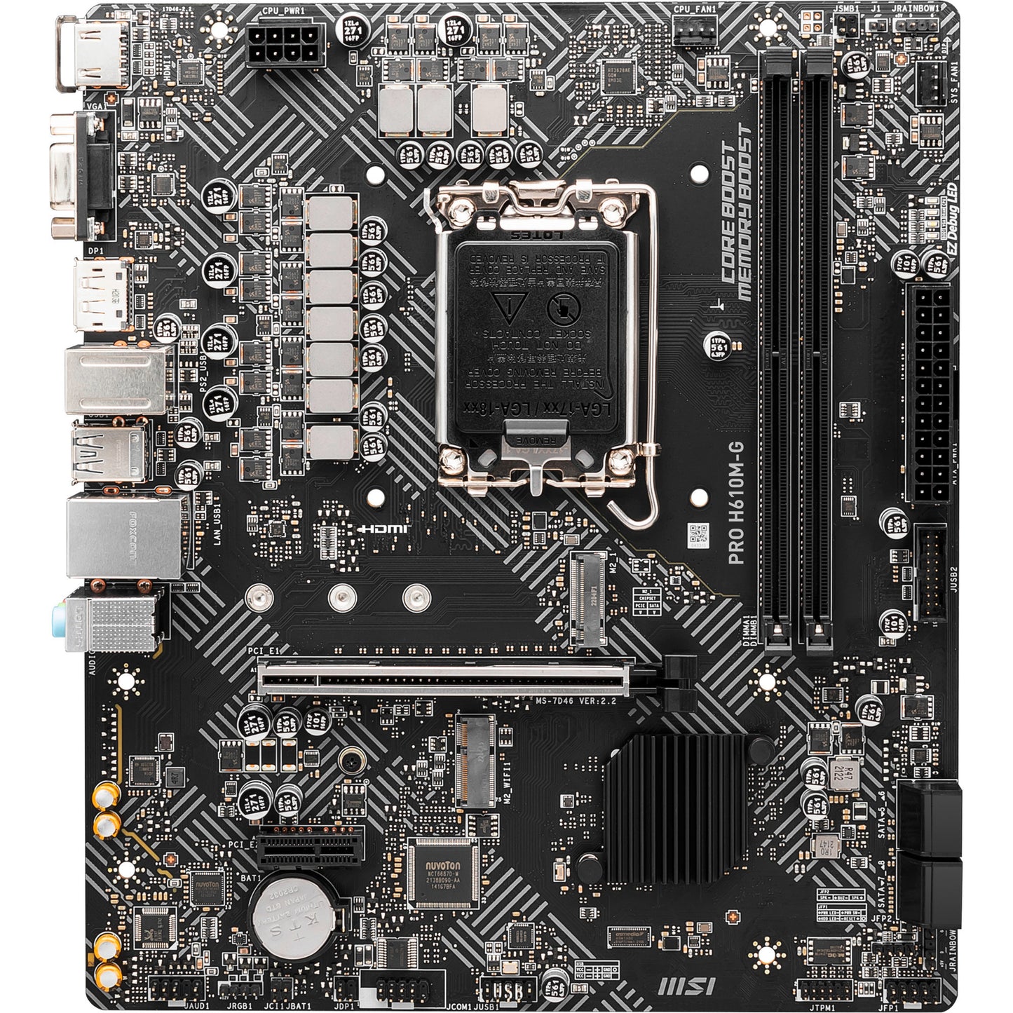 Scheda madre MSI Pro H610M-G Socket 1700 (GB-LAN, audio, µATX)
