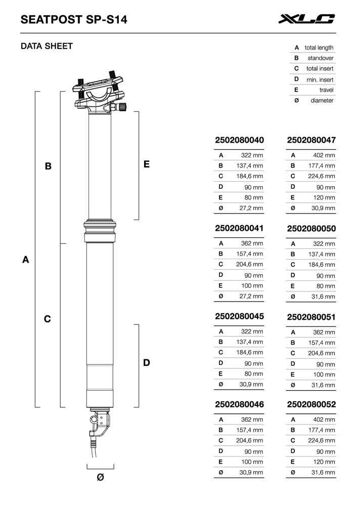 Post di sedili XLC ICR SP-S14