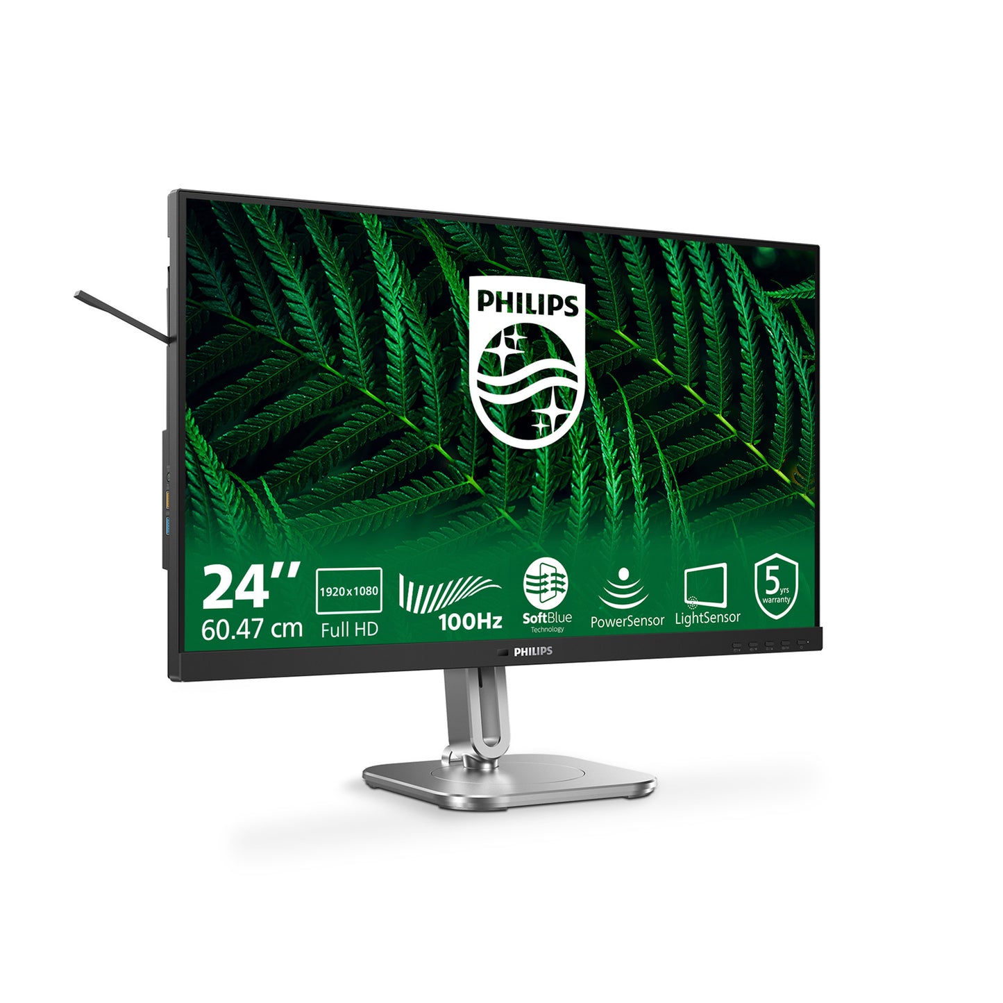 Monitor Philips 24b2g5200 23,8 (argento nero, VGA, HDMI, porta display, USB, audio, 100 Hz)