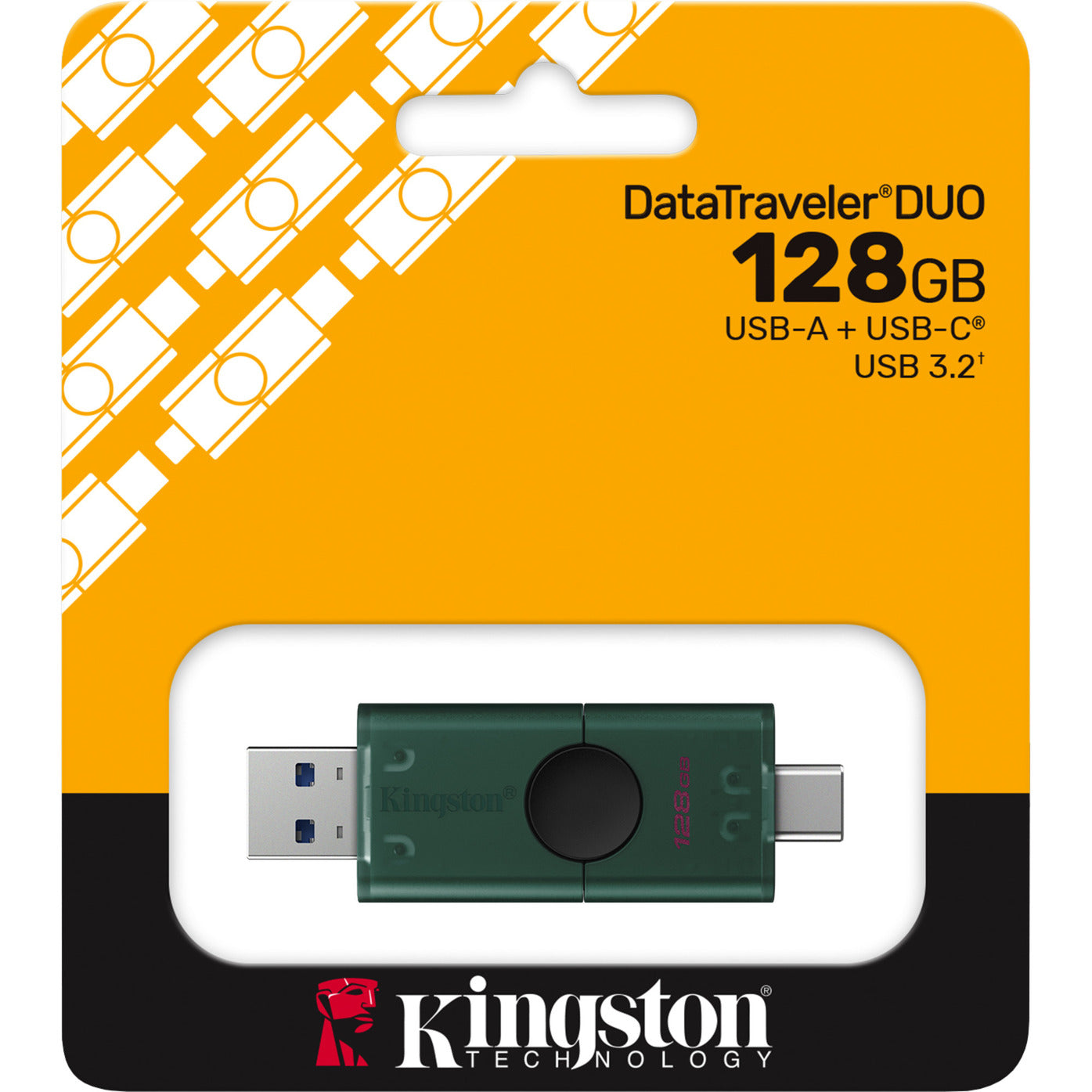 Memoria USB Kingston data traveller duo 128 GB (verde negro, dtdeg2 128 GB)