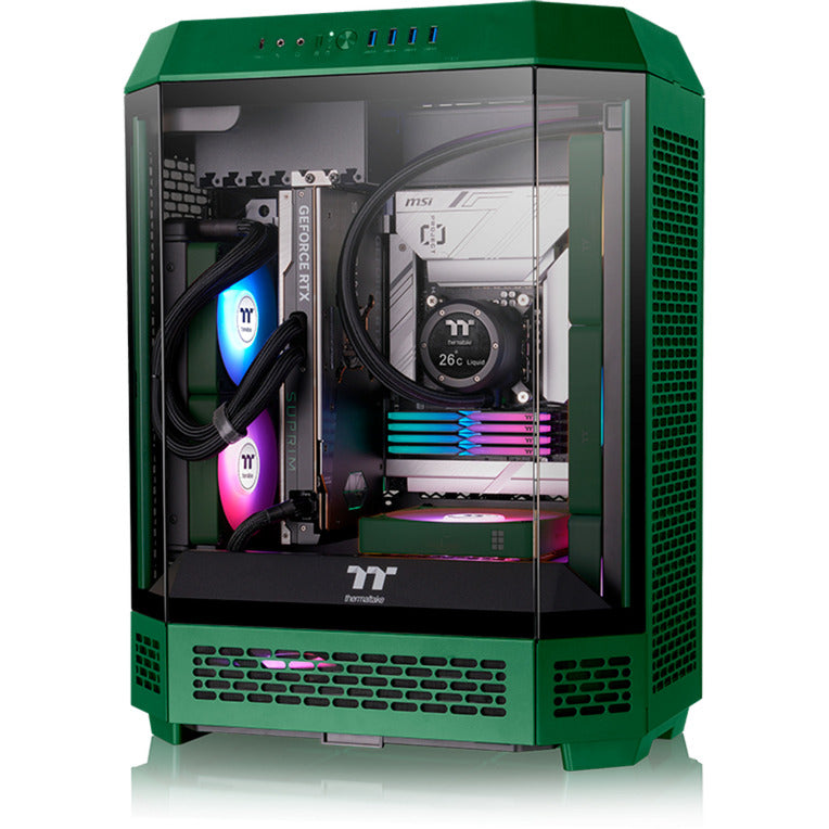Thermaltake ct120 ex argb sync ventola di raffreddamento per PC racing green (pacchetto da 3 ventole) ventole per case (verde, 3 pezzi, 120 x 120 x 25 mm, pwm)