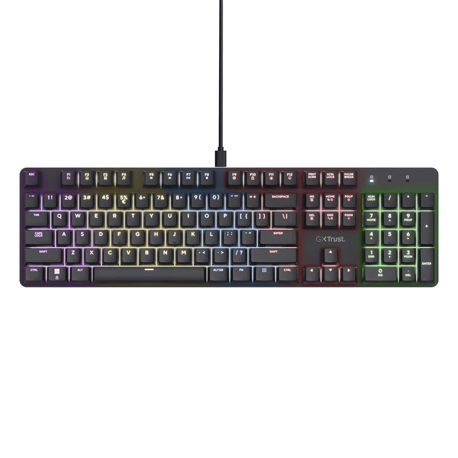 Trust GXT 871 Zora Tastiera da gioco meccanica, tastiera da gioco (nera, layout USA, rosso Huano)