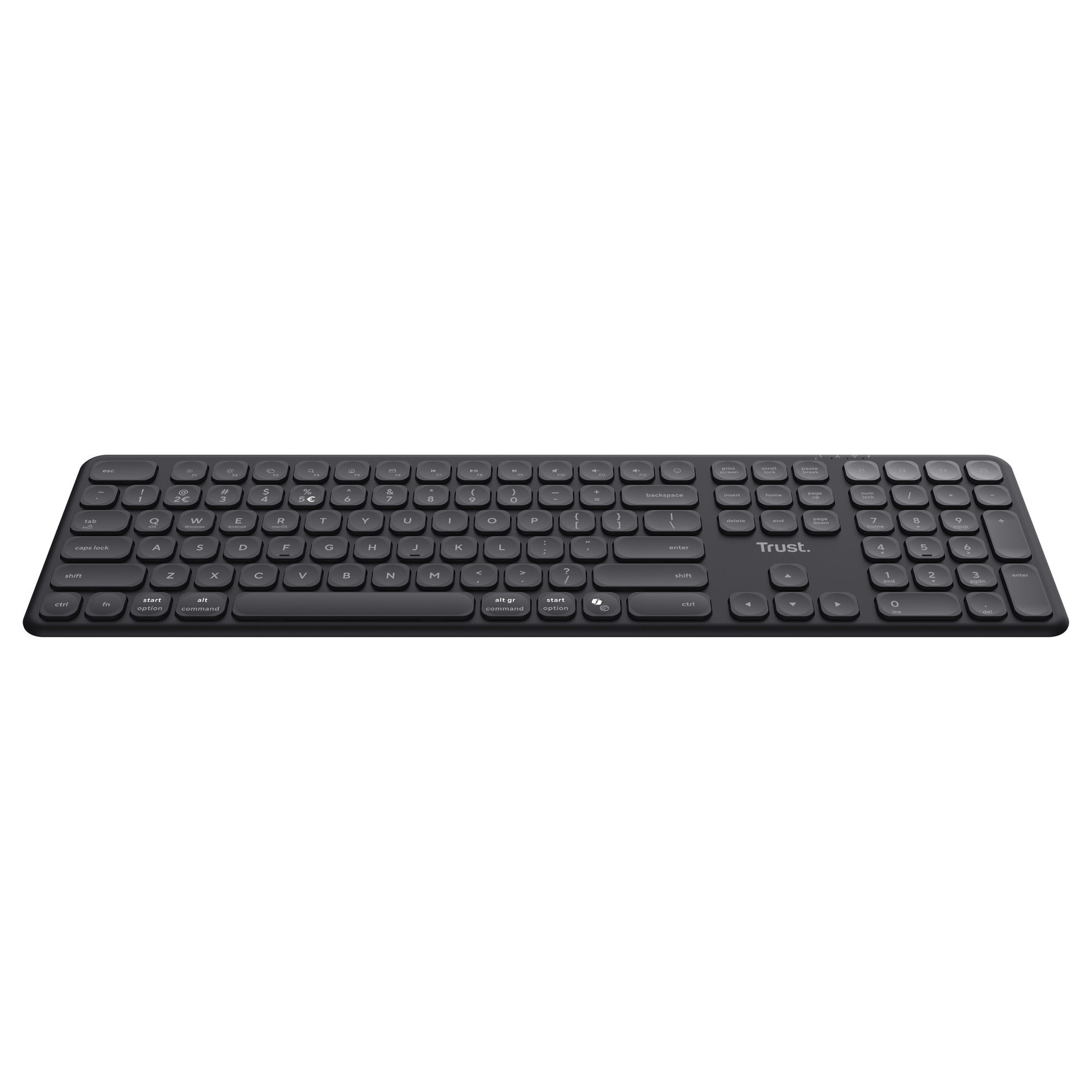 Teclado inalámbrico Trust vaiya (negro, diseño estadounidense, bluetooth 2,4 ghz)