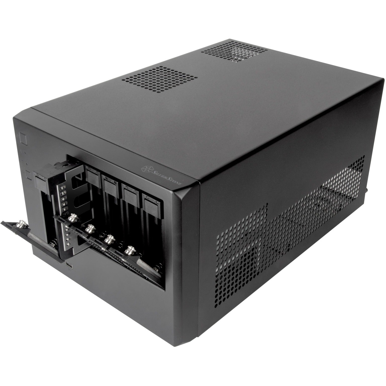 Silverstone sst-cs351 mini tower behuizing (zwart | 2x usb-a | 1x usb-c)