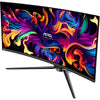 Monitor da gioco ultrawide curvo MSI Mag 341CQP QD-OLED 34 (nero, 2x HDMI, Display Port, 2x USB-A, USB-B, USB-C, 175 Hz)