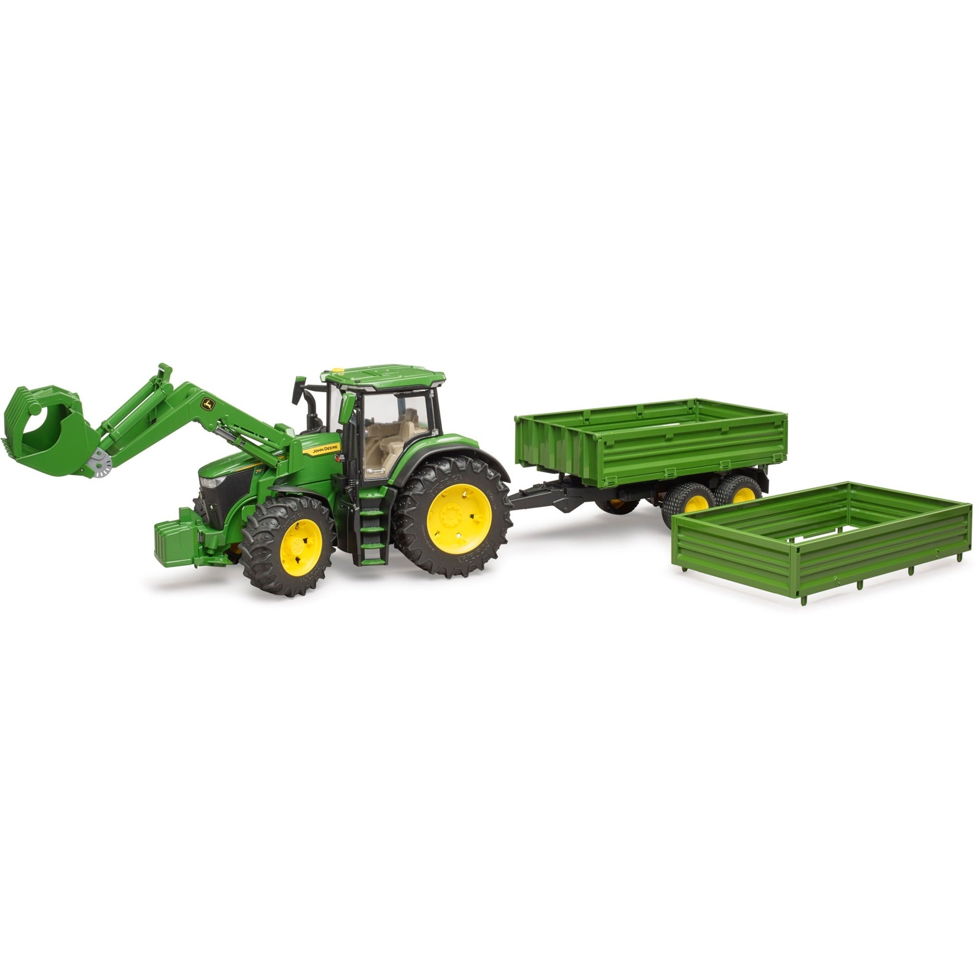 Bruder John Deere 7R 350 con caricatore anteriore e Transportaanha