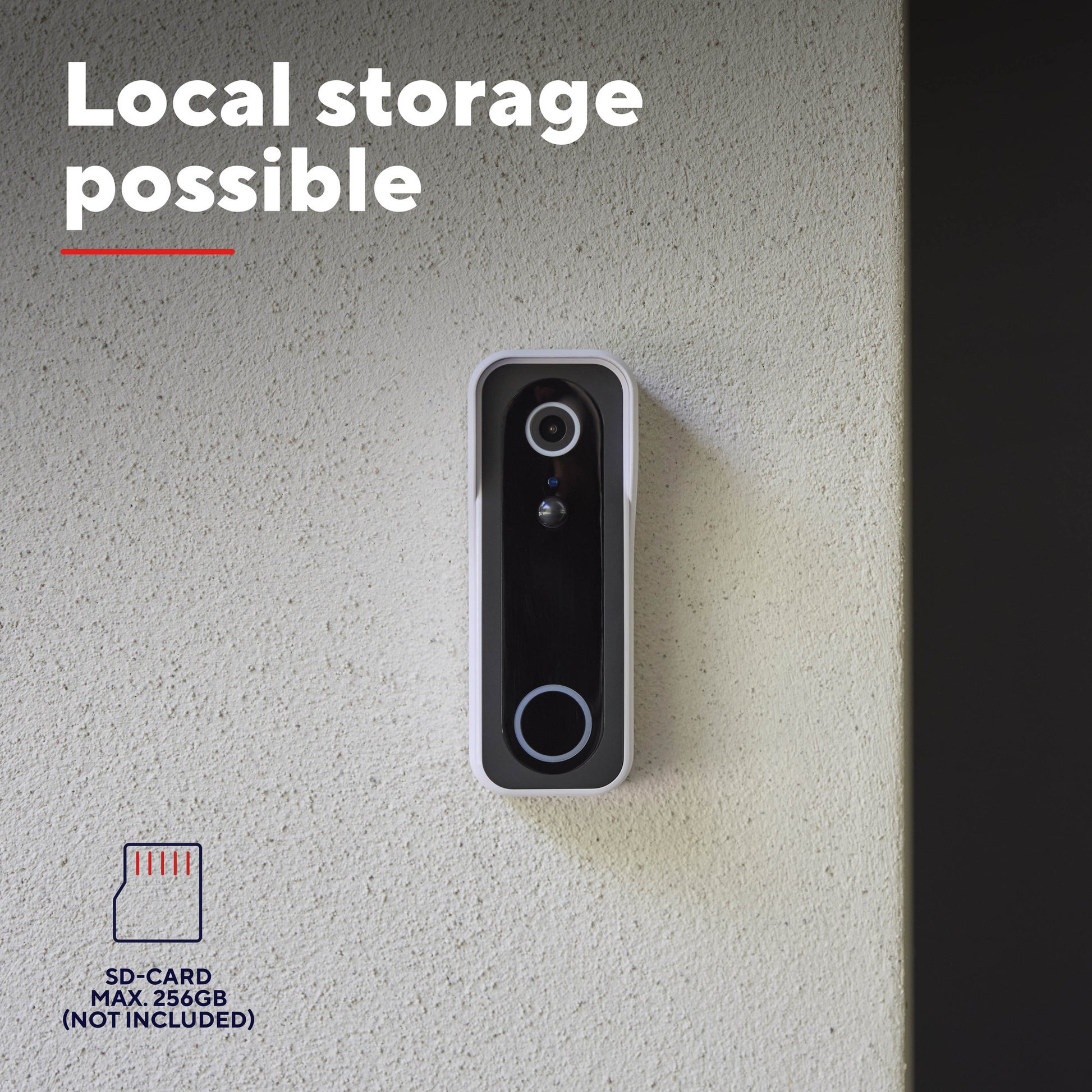 Trust doorcam-3000 timbre con cámara WiFi inteligente (blanco negro, WiFi 2,4 GHz)