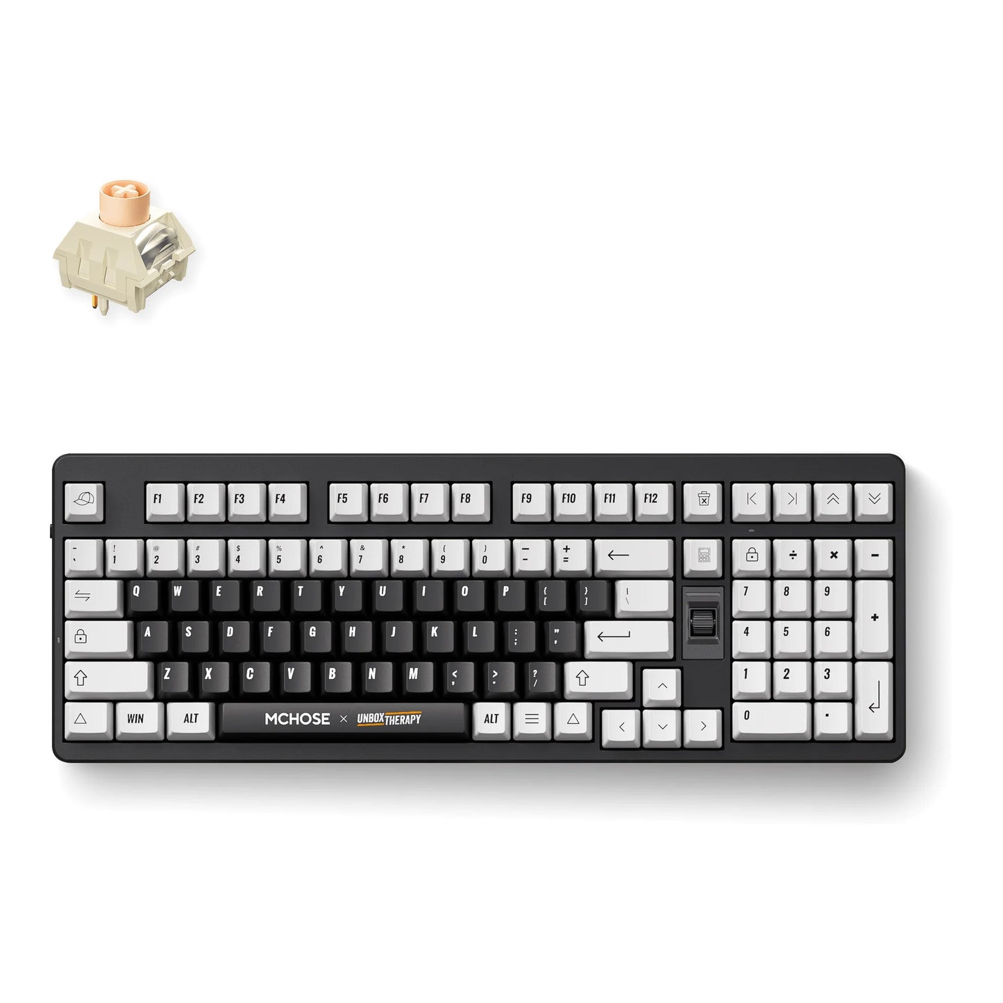 Mchose x unbox therapy - ut98 mechanical keyboard (100%, classic therapy, icy creamsicle switch, rgb, hot swap, 2.4 ghz | usb-c | bluetooth)