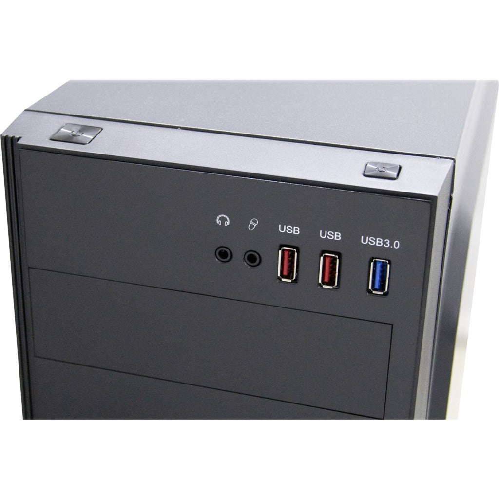 Inter-tech b-42 rgb midi tower behuizing (zwart | 3x usb-a | rgb | window)