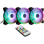 Inter-tech argus rs-07 rgb set120x120x25 case fans (zwart, 3 stuks, 120 x 120 x 25 mm, pwm) - afbeelding 1