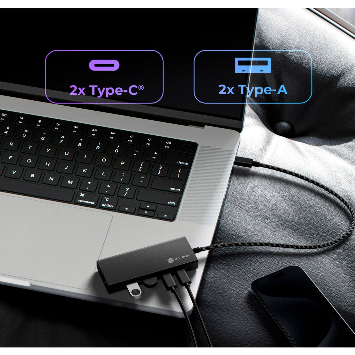 Caja de caja helada de 4 pies con USB-C 3.2 Gen 2