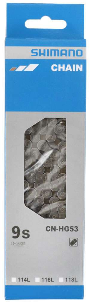 Cadena de bicicletas Shimano HG53 - 9 engranajes - 304G - Plata