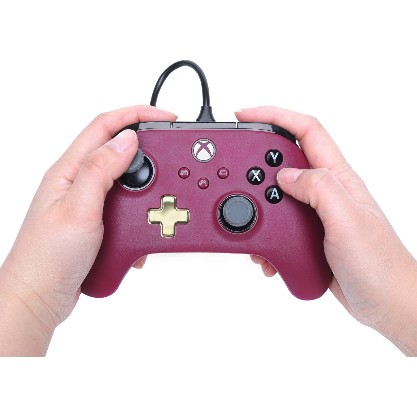 Controller cablato Powera Advantage Plus per Xbox Series X|s - Ruby (Rosso scuro, Xbox Series X|s, Xbox One, PC)