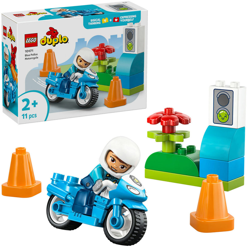 Lego 10471 Duplo Town Motocicletta Blu della Polizia | 2 pezzi