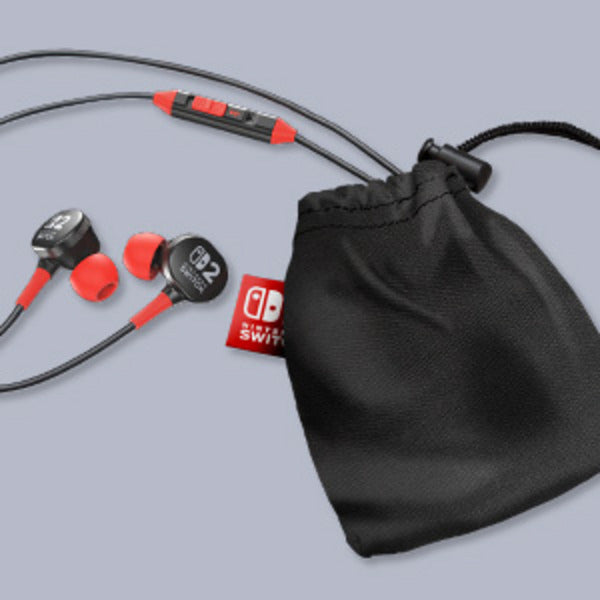 Powera wired earbuds for Nintendo Switch 2 in-ear (black red, Nintendo Switch 2, Nintendo Switch, Nintendo Switch - OLED model, Nintendo Switch Lite)