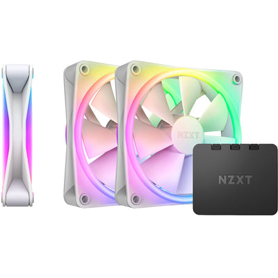 Nzxt f120 rgb duo case fans (wit, 3 stuks, 120 x 120 x 25 mm, pwm, incl. controller)