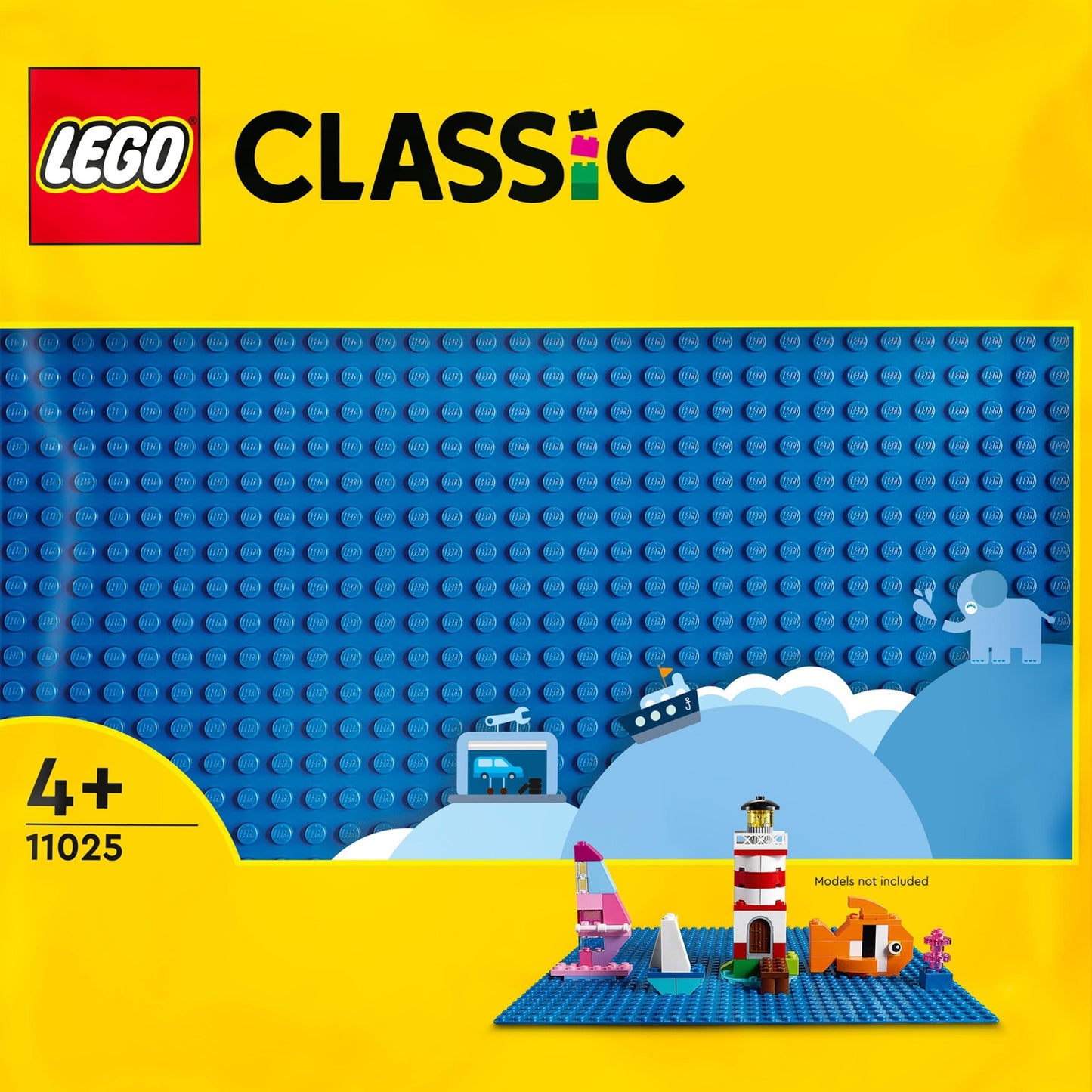 Piatto di edificio blu lego 11025