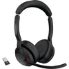 Jabra evoluciona2 55, auriculares supraaurales uc (negro, estéreo, USB-A, Link380a, certificado para Google Meet y Zoom)