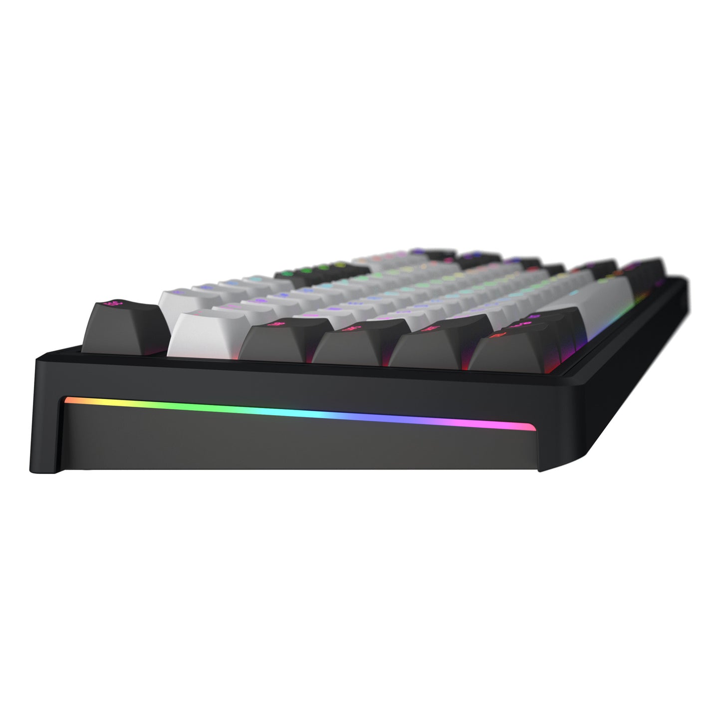 Hator skyfall pro wireless, tastiera da gioco (nera, layout americano, hator aurum vanilla silenzioso, 80% (tkl), rgb, double-shot pbt, hot-swap, bluetooth usb-c da 2,4 ghz)