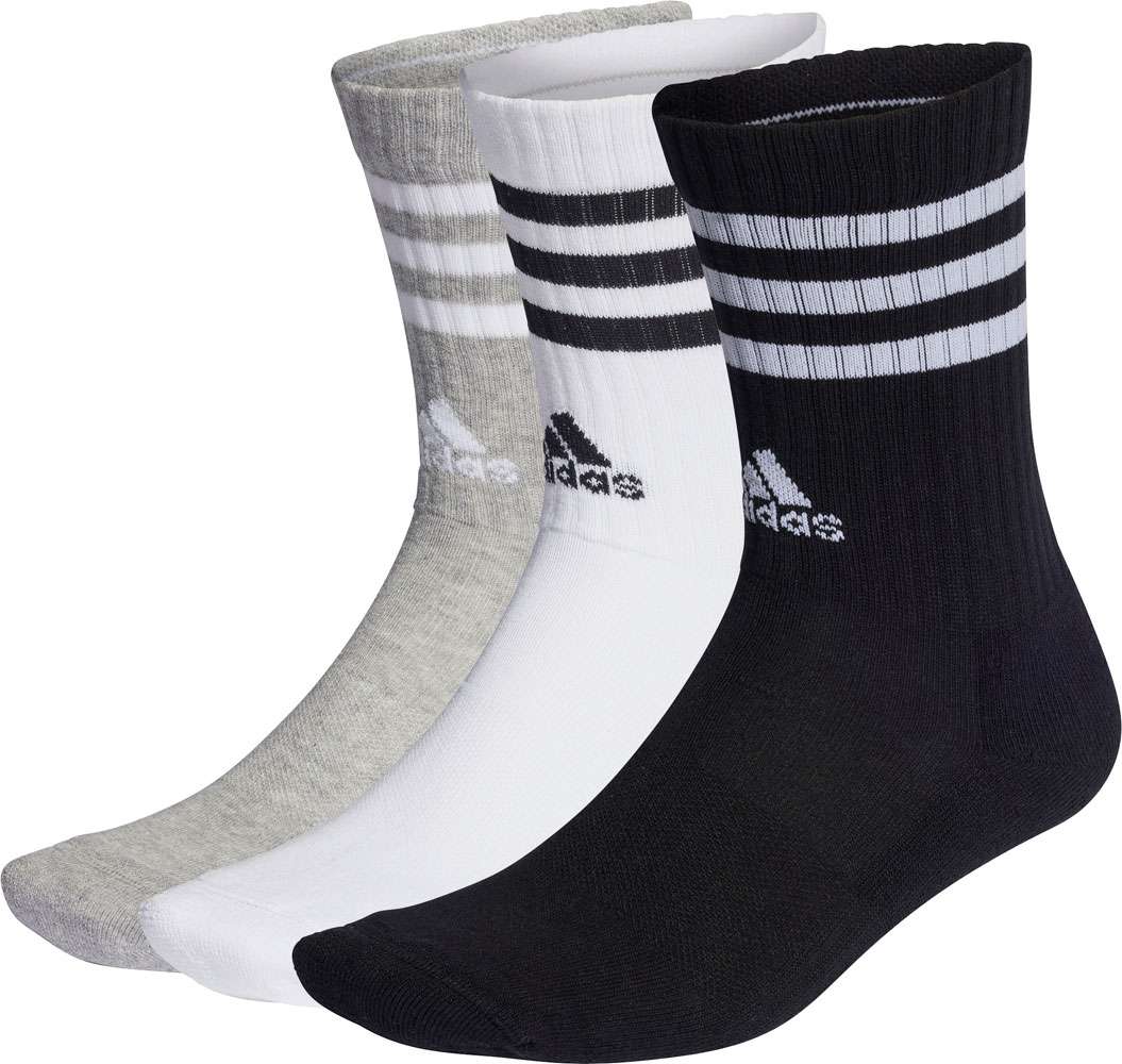 Adidas 3-stripes Cushioned Crew - calcetines (paquete de 3)