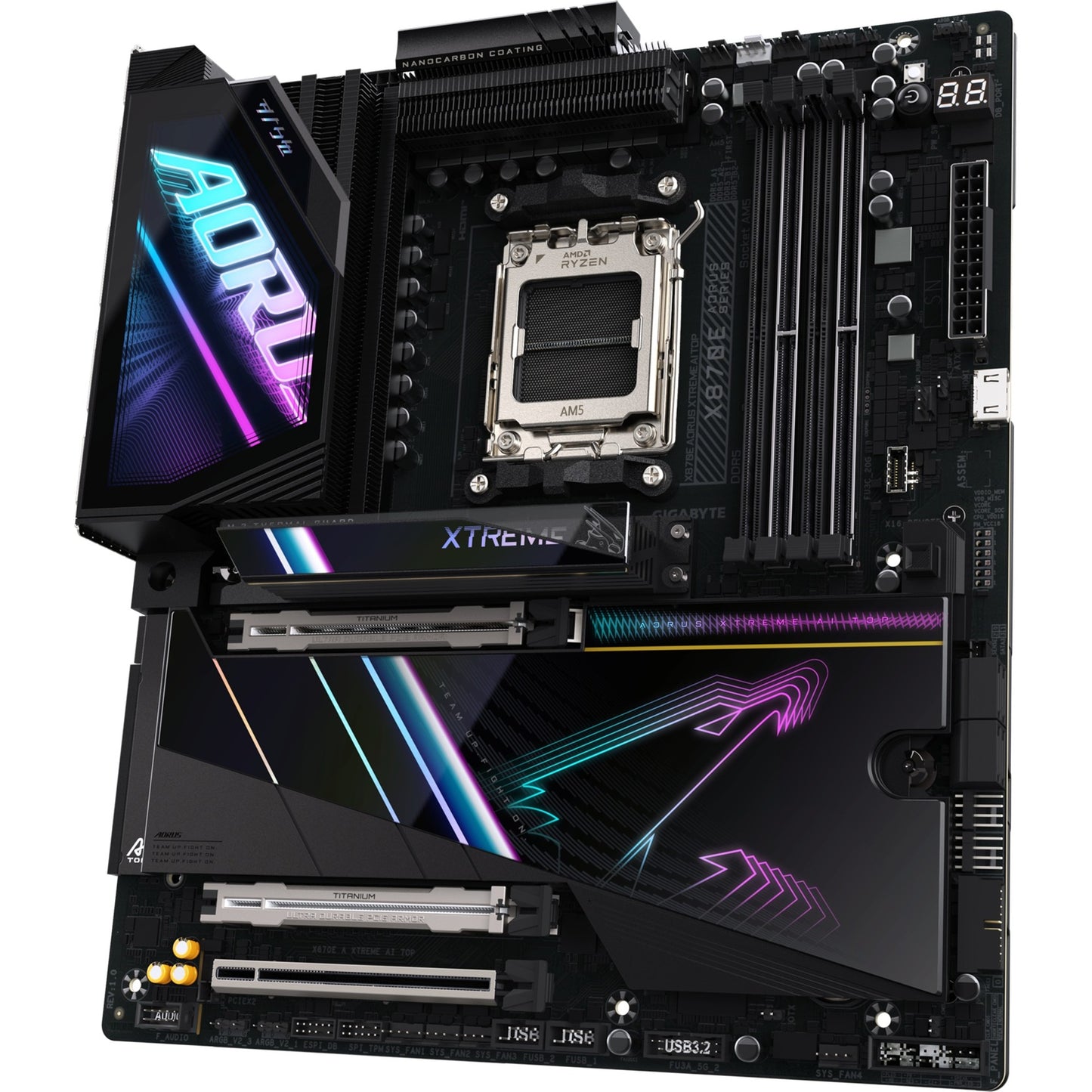 Scheda madre Gigabyte x870e a xtreme AI Top Socket AM5 (nera, RAID, 2x 10 GB-LAN, WLAN, BT, audio, E-ATX)