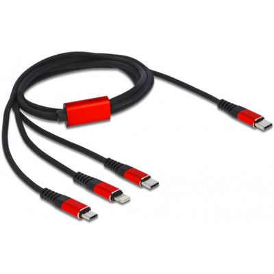 Cavo di ricarica USB Delock 3 in 1 USB-C a Lightning + Mic
