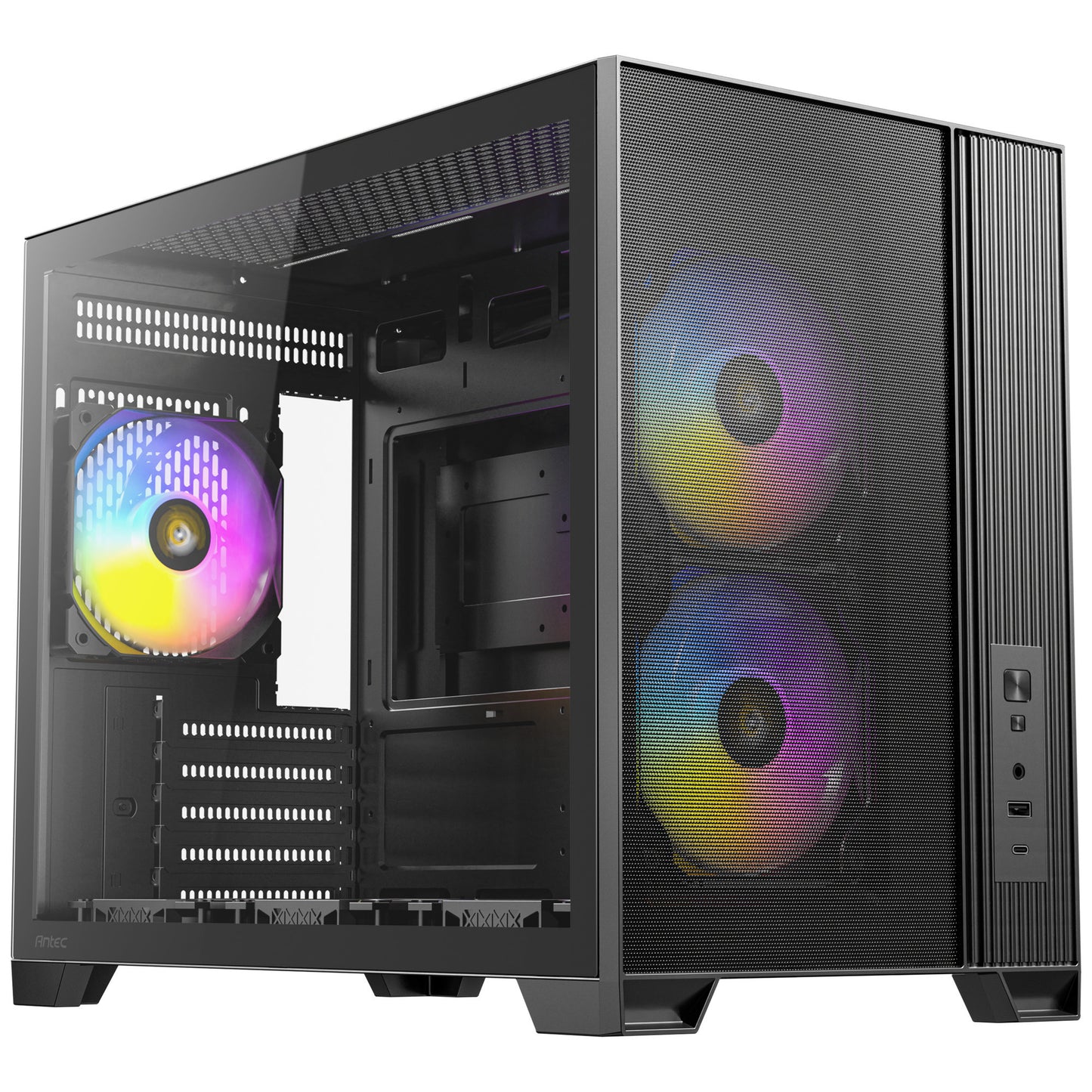Custodia mini tower Antec Flux M (nera | 1x USB-A | 1x USB-C | vetro temperato)