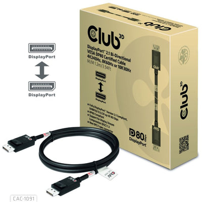 Club 3D DisplayPort 2.1 Bidireccional VESA DP80 certificado