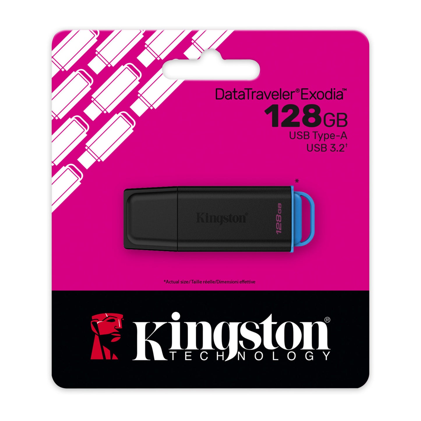 Chiavetta USB Kingston Data Traveller Exodia 128 GB (nero blu, USB-A 3.2 gen 1 (5 GBit s))