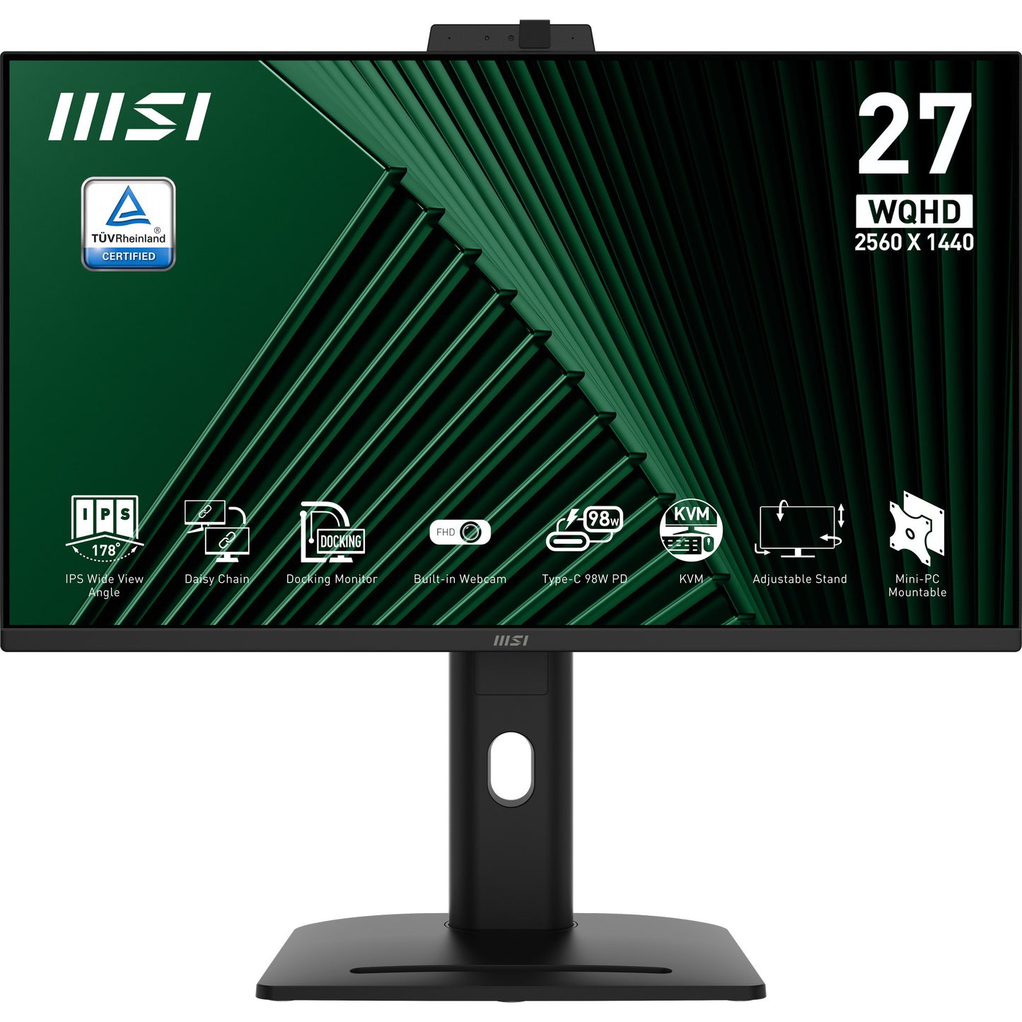 Monitor Msi pro mp275qpdg 27 (nero, 2x HDMI, porta display, 4x USB-A, USB-B, USB-C, RJ-45, 100 Hz)