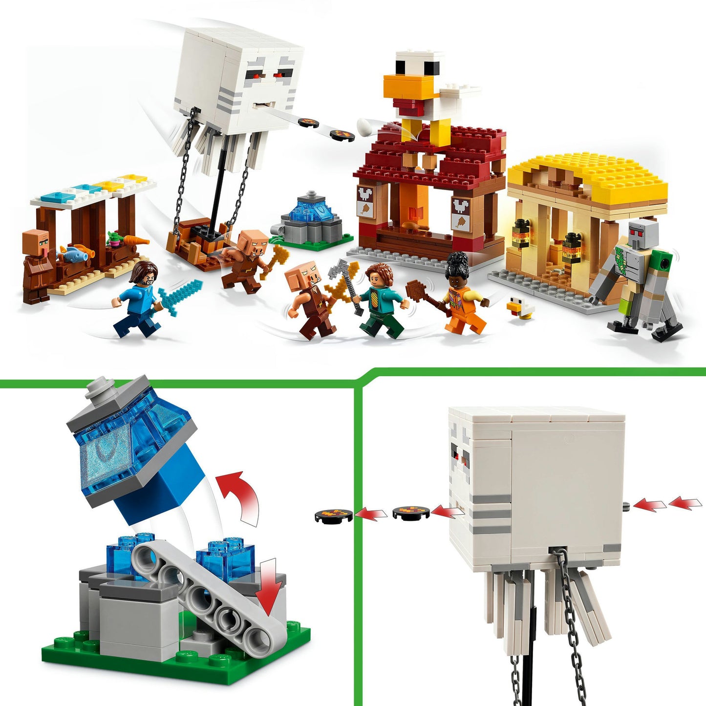 LEGO Minecraft 21273 L'attacco di Ghast Ballon al villaggio
